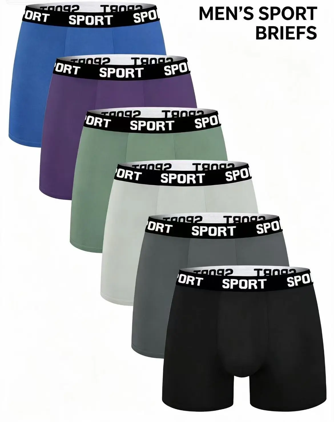 Men’s athletic boxer briefs for marathon running training and fitness, anti-chafing, quick-drying, tight fit, square cut