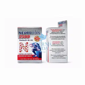 Neuro 2500 Capsules - 100 Tablets of 500mg - B1, B6, B12 Vitamins for Stronger Headaches - Dietary Supplement