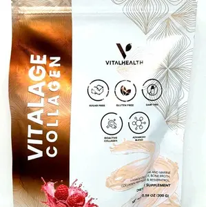 Vitalage Collagen by Vital Health Premium Supplement with Type I & III Peptides Hyaluronic Acid Vitamin C & Zinc for Skin Hair Nails & Joints Berry Flavor Powder 150g Natural Healthcare Edible