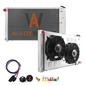 AlloyWorks 3 Row Radiator with Shroud & Fan For 1978-1987 Chevy C/K C10 C20 Monte Carlo GMC-90w