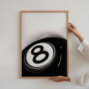 8 Ball Wall Art, Retro Wall Art, Billiards Wall Decor, 8 Ball Print, 8 Ball Poster