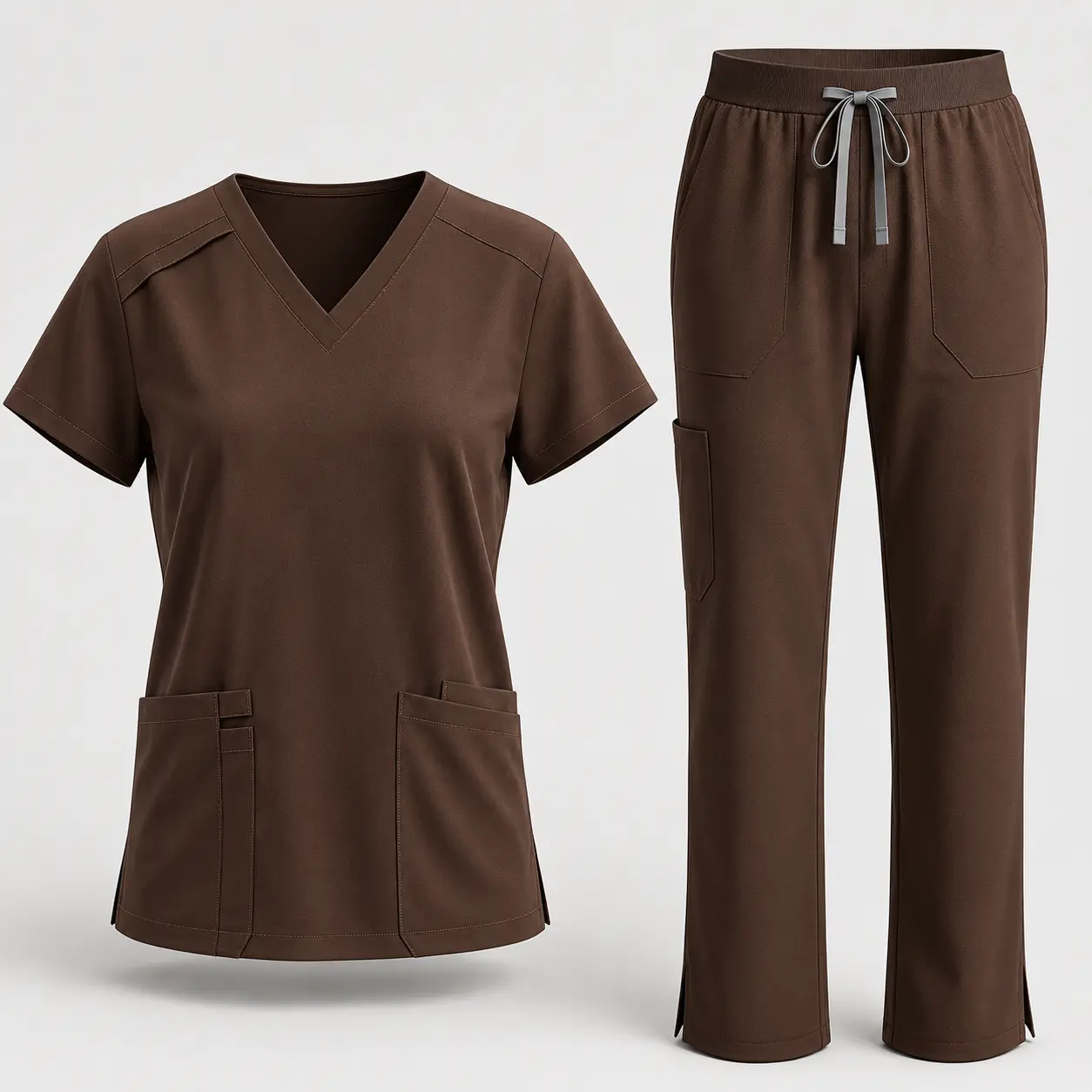 EADFLIE Women’s Scrubs Set, V-Neck Shirt Sleeve Scrub Top & Straight Leg Pants, 9 Pockets, Stretch Medical Uniform for Nurses, Dental, Vet Tech，Sky Bule