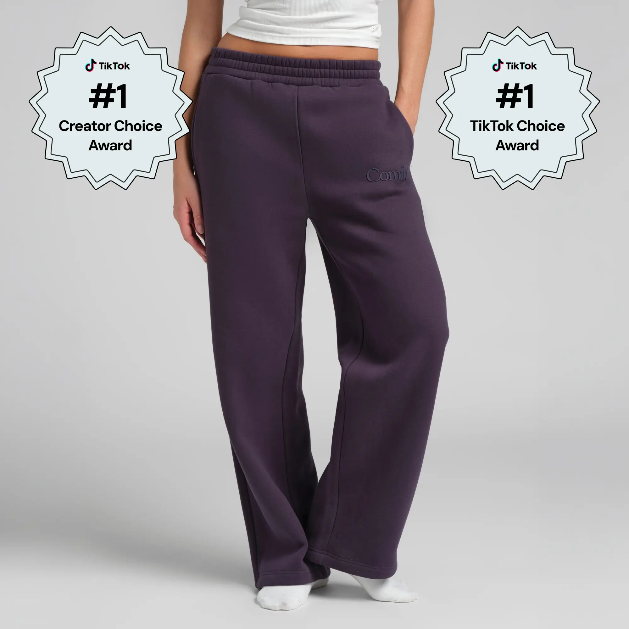 Comfrt | Minimalist Straight Leg Sweatpants | Casual Comfy Athleisure Bottoms Athletic Stretchy Material