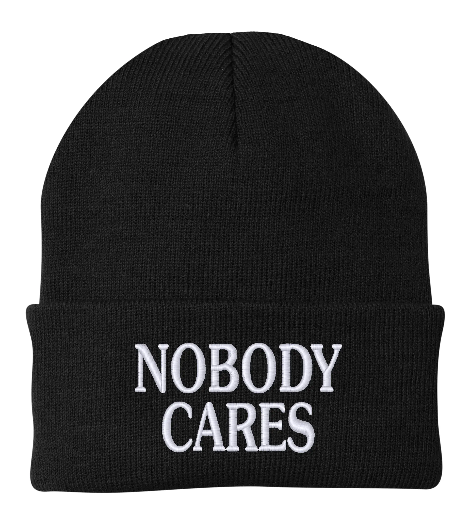 NOBODY CARES Beanie casual Winter Arc warm stretchy