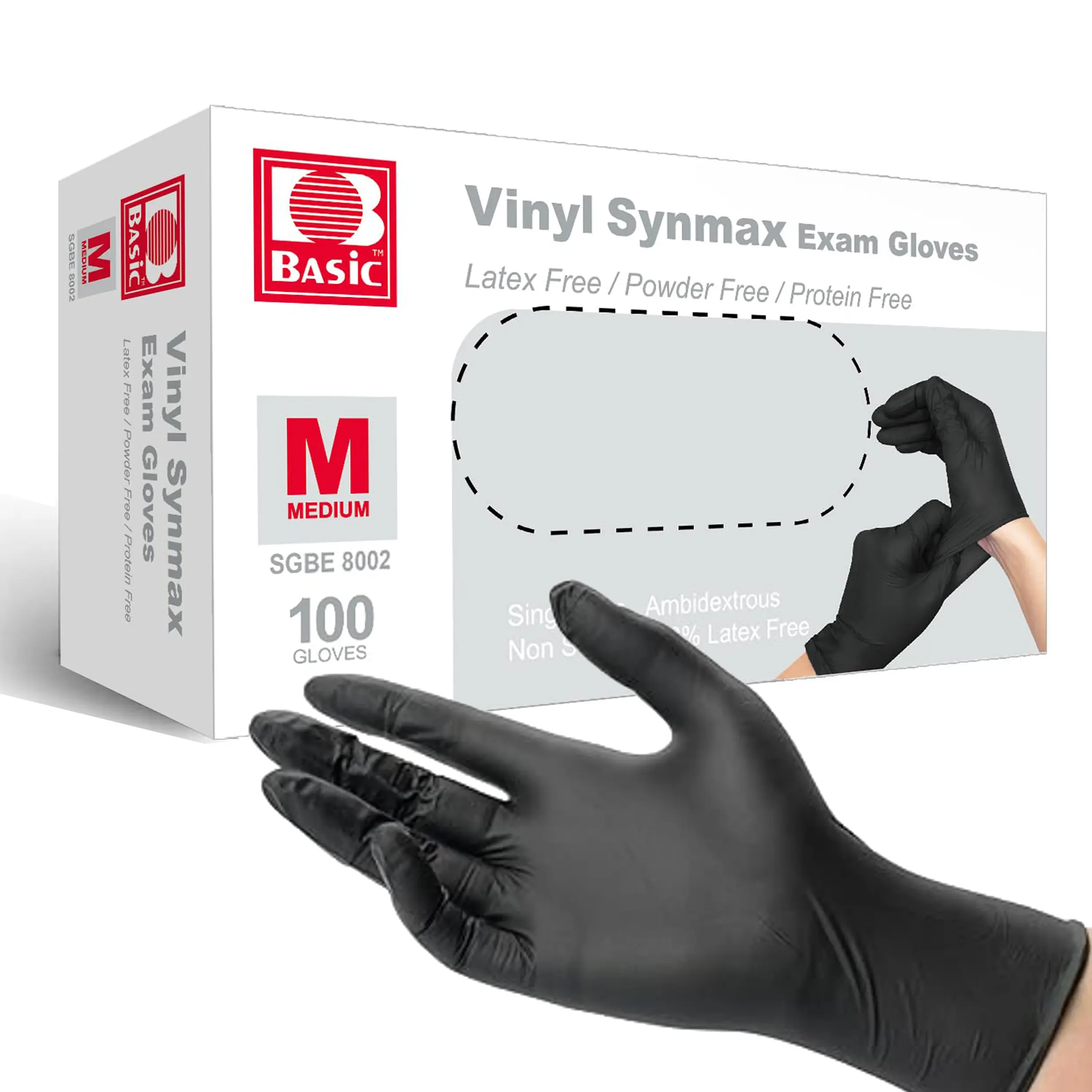 INTCO Synmax Nitrile Disposable Gloves, Black Powder-Free Latex-Free Household Cleaning Gloves, Waterproof Wear-Resistant, Allergy Sensitive, Sensitive-Touch Fit, Sensitivetouch Fit