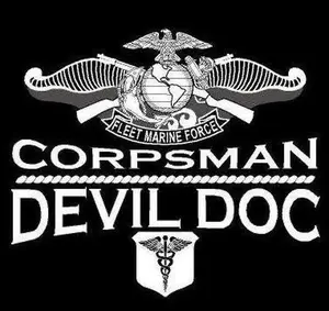 Corpsman Devil Doc Menswear Navy Top Tee Tshirt