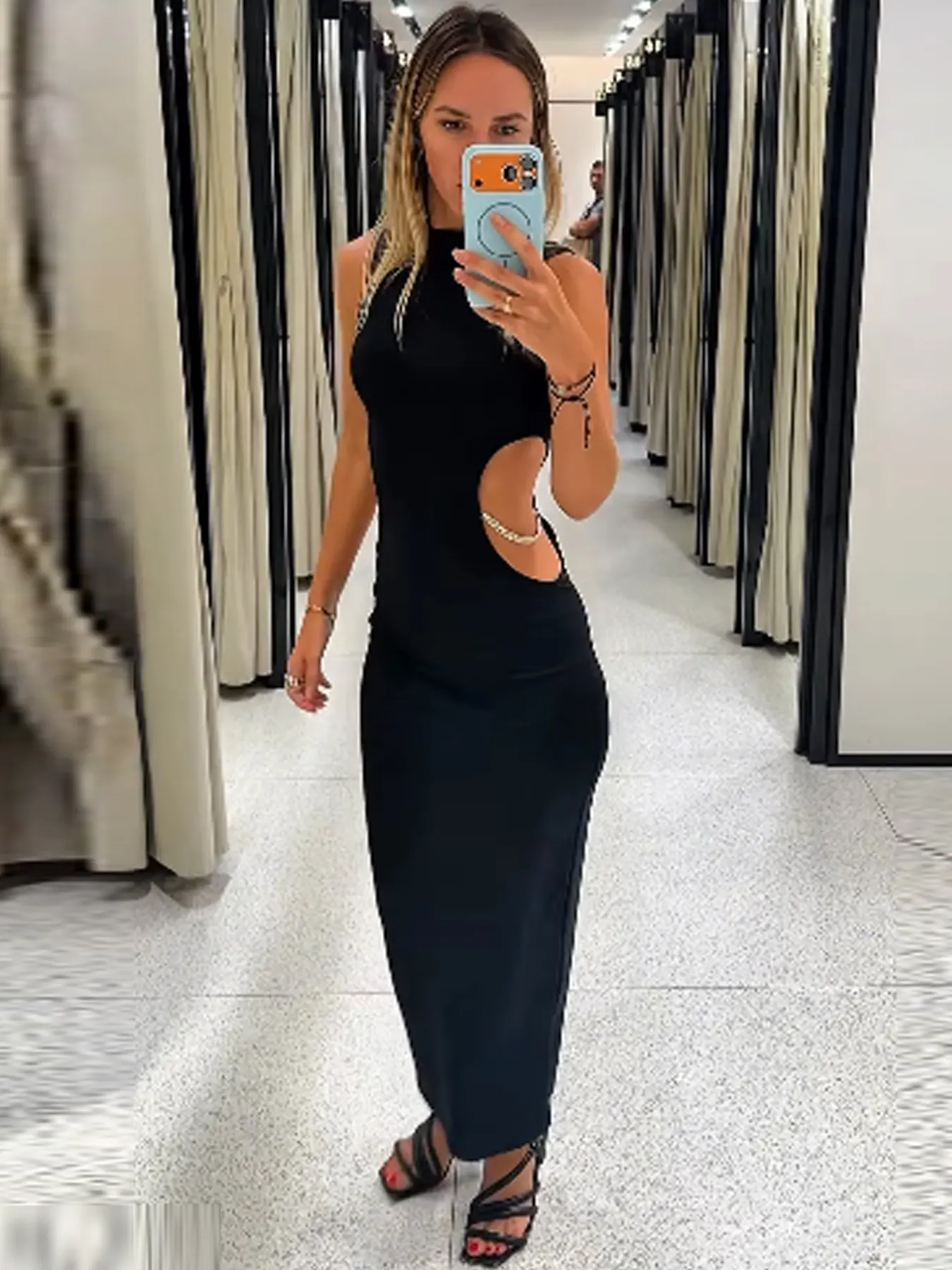Sexy Black Cutout Dress Women's Dress Elegant Party Dresses Ladies Fashion  Rhinestones O-Neck Sleeveless Maxi Vestidos Formal Wear Evening Gowns  Elegant Party Dresses Mujer Club & Date Events Dresses - TikTok Shop