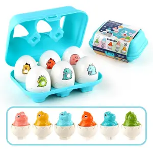 Cute Dinosaur Design Twisted Egg Toy with Sound, Press & Play Eggs Toy, Early Education Dinosaur Shape Matching Toy, Educational Toy for Child, Capsule Kit, Miniature Set