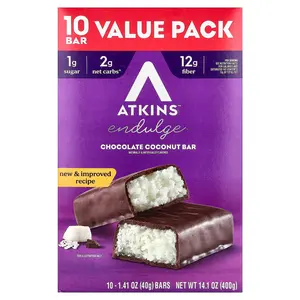 Atkins Endulge™, Chocolate Coconut Bar, 10 Bars, 1.41 oz (40 g) Each