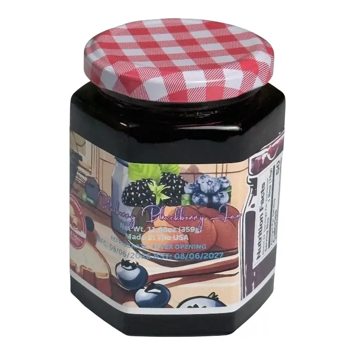 Double Flavor Blueberry & Blackberry Jam 11.68oz Made in USA Sweet Dip for Breakfast or Snack Time