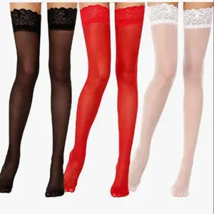 Lady's Shiny See-Through Over-the-Knee Socks, High-Waisted Nylon Silk Thigh Socks, Buy One Get One Free (Two Pairs Total, Color Available), Suitable for Office and Party, Wearable All Year Round
