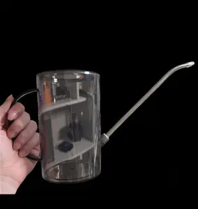 1L Transparent Spout-Enabled Watering Can for Plant Care - Stainless Steel Long Spout, Easy-to-Hold Lightweight Handle, Minimal Design Garden Watering Accessory