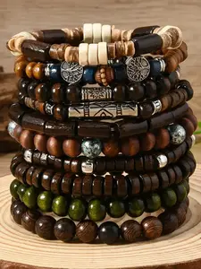 Set of 10 Bohemian-Style Beaded Bracelets — Stylish, Elastic, and Stackable — Unisex, Versatile, and Exquisite Jewelry — Perfect as a Gift for Birthdays, Holidays, or Graduations.