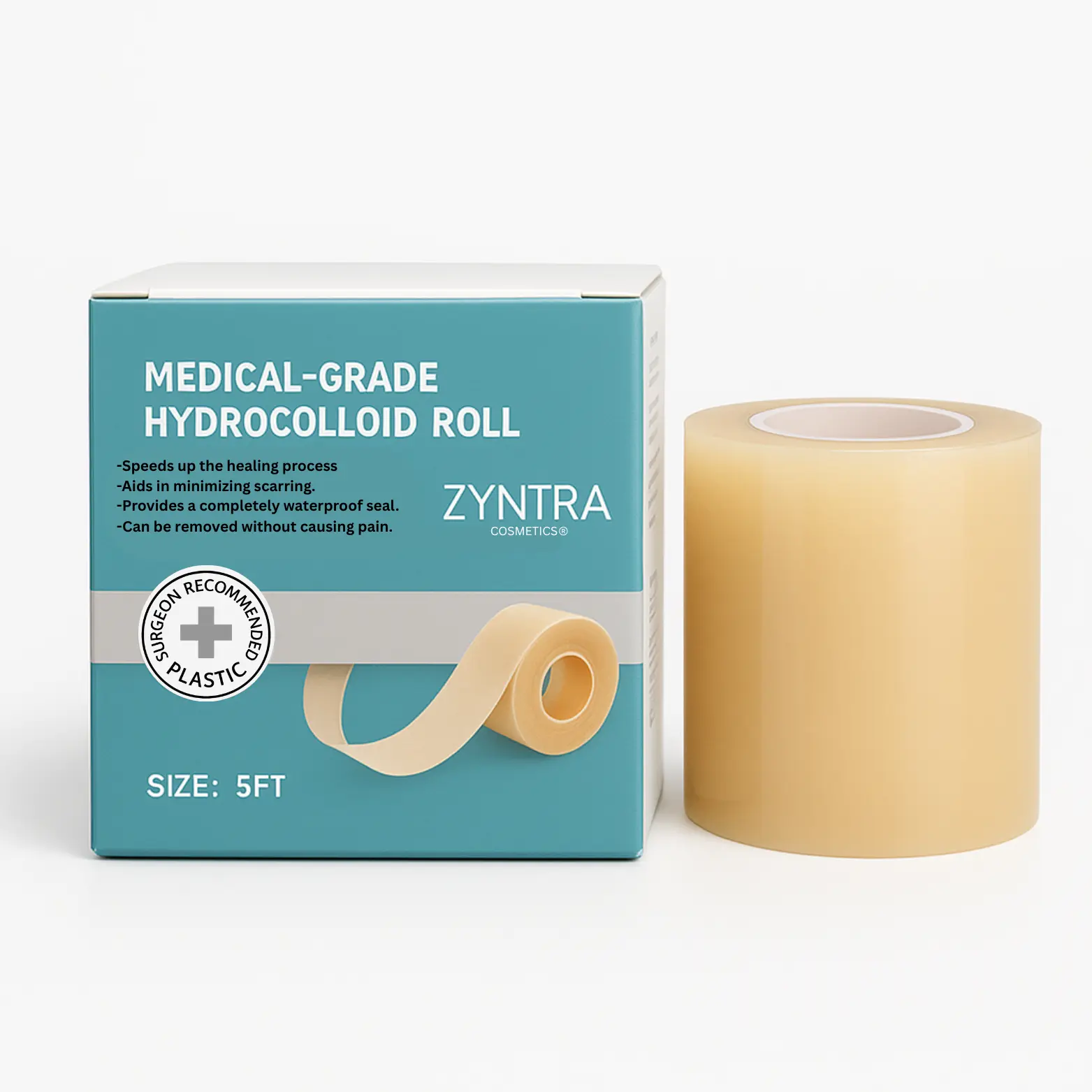Zyntra Hydrocolloid Roll – Cut-to-Size, Extra-Large Hydrocolloid Roll with Self-Adhesive, First Aid Kit Essential, Acne pimple patch & Wound Care Bandaids, Healthcare