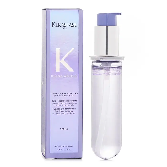 Kerastase Blond Absolu Hydrating Oil Concentrate Refill, 75ml Blonde Haircare Product for Hair Repair, Lightening & Shiny Hair