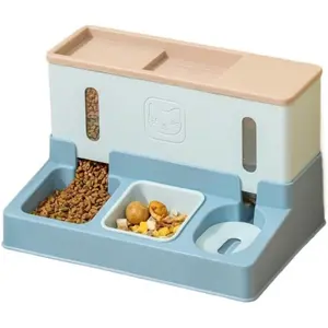 3-in-1 Automatic Pet Feeder, Water Dispenser - Self Feeding Food Bowl and Waterer for Cats, Dogs, Puppies, and Kittens