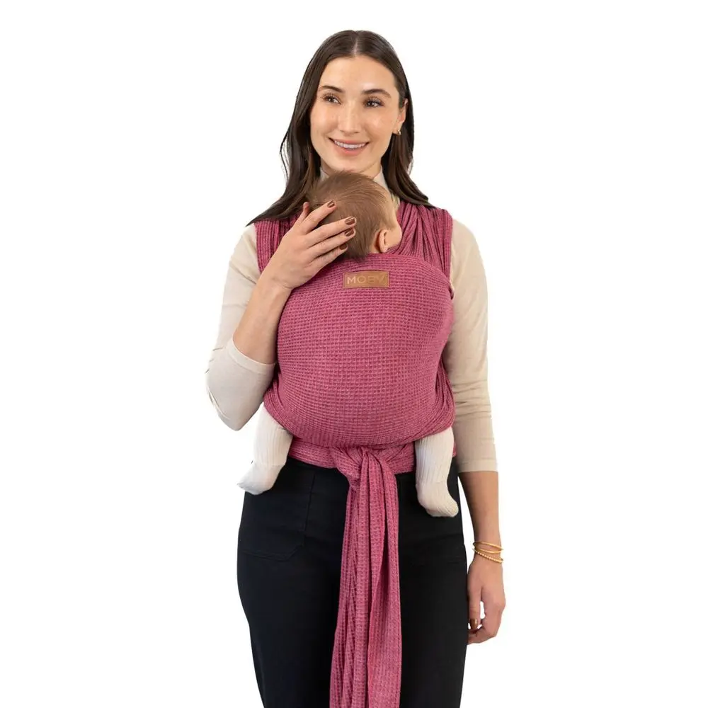 Moby Classic Wrap Waffle Knit Baby Carrier - Rose Pink