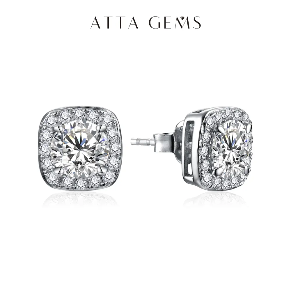 ATTAGEMS Classic 1CT Round Cut D Color Lab-Grown Moissanite Stud Earrings for Women 925 Sterling Silver Earrings Daily Gift for Her Fine Jewelry E038, Jewelry For Women, Daily Wear summerwins,summerwins