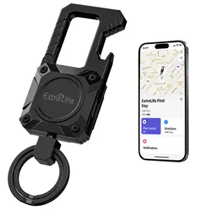 Keychain, Works with Apple Find My（only IOS ),Heavy Duty Keychain Bottle Opener, Carabiner Car Key Chains with Gps Tracker, Key Finder, Bluetooth Tracker for Luggage, Kids, Bags and More, RechargeableSmart Tracking Tag Portable SummerWins DealsforYouDays