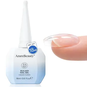 AZUREBEAUTY Clear Builder Gel for Nails, 18ml 7-in-1 Builder Gel for Extension, Strengthening, Apex Building & Rhinestone for Beginners & DIY Salon Manicure,LED & UV Lamp Needed