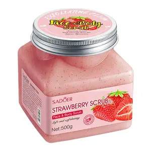 Rumilife Strawberry Exfoliating Scrub, Moisturizing Body Scrub Gel, Deep Cleansing Exfoliator, Natural Strawberry Peeling Scrub for Smooth Soft Skin
