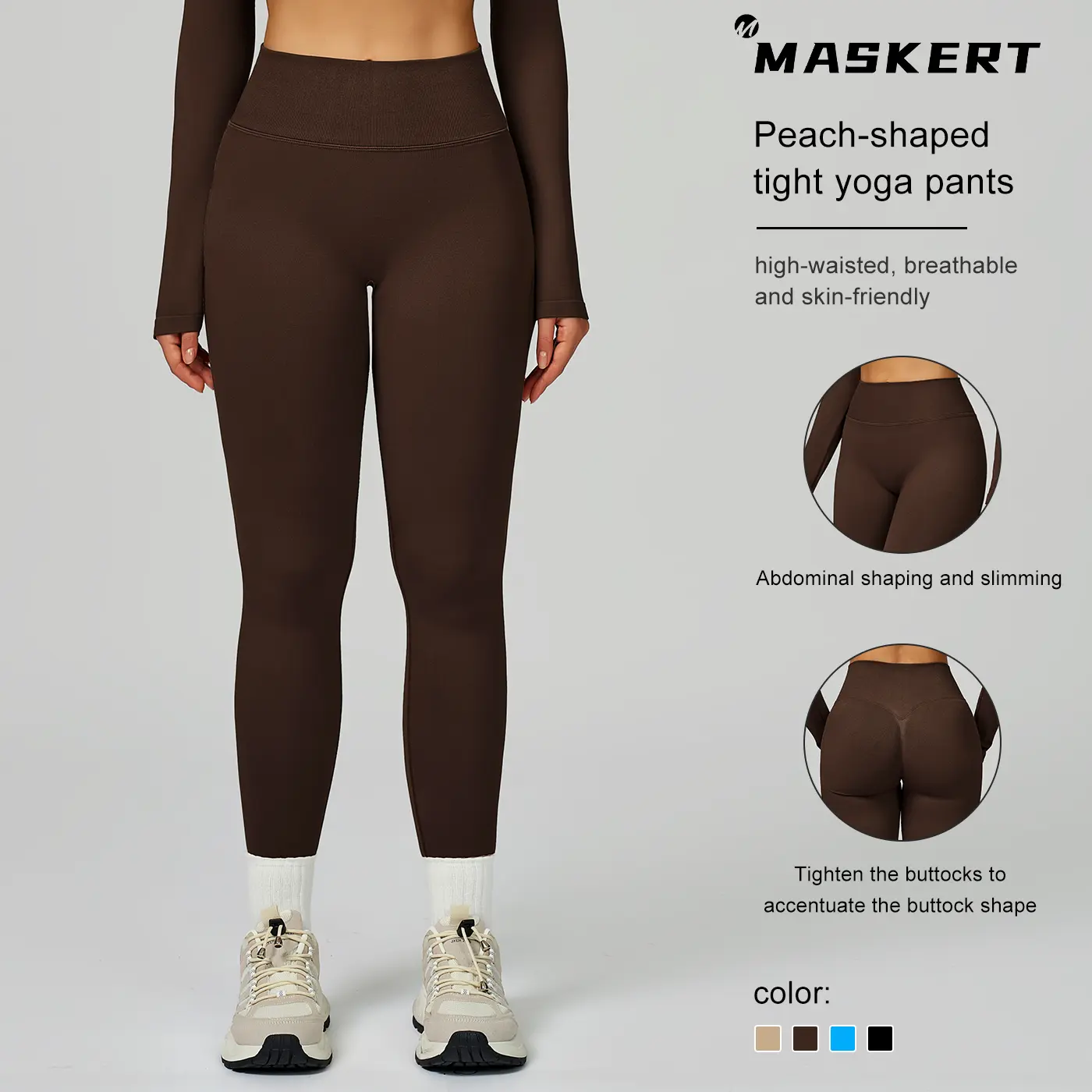 MASKERT Women's High Waist Sports Leggings, Breathable Quick-Dry Comfortable, for Yoga Workouts, All Seasons summerwins Activewear For Fitness Activewear Pants