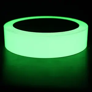 Glow-in-the-dark tape glow-in-the-dark tape green warning floor light storage staircase anti-skid sticker reflective fluorescent For Halloween night decoration, outdoor sports, marking retail car, Decal