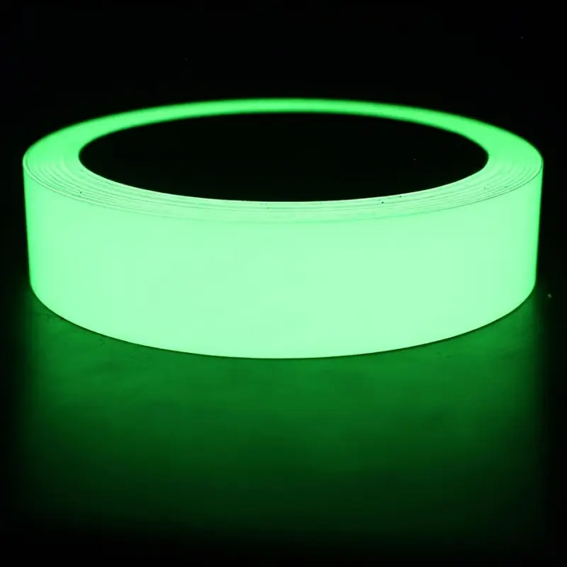 Glow-in-the-dark tape glow-in-the-dark tape green warning floor light storage staircase anti-skid sticker reflective fluorescent For Halloween night decoration, outdoor sports, marking retail car, Decal