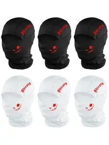 Unisex Letter & Smiling Face Print Balaclava Mask, Breathable Neck Gaiter for All Seasons, Ideal for Outdoor Sports & Daily Use