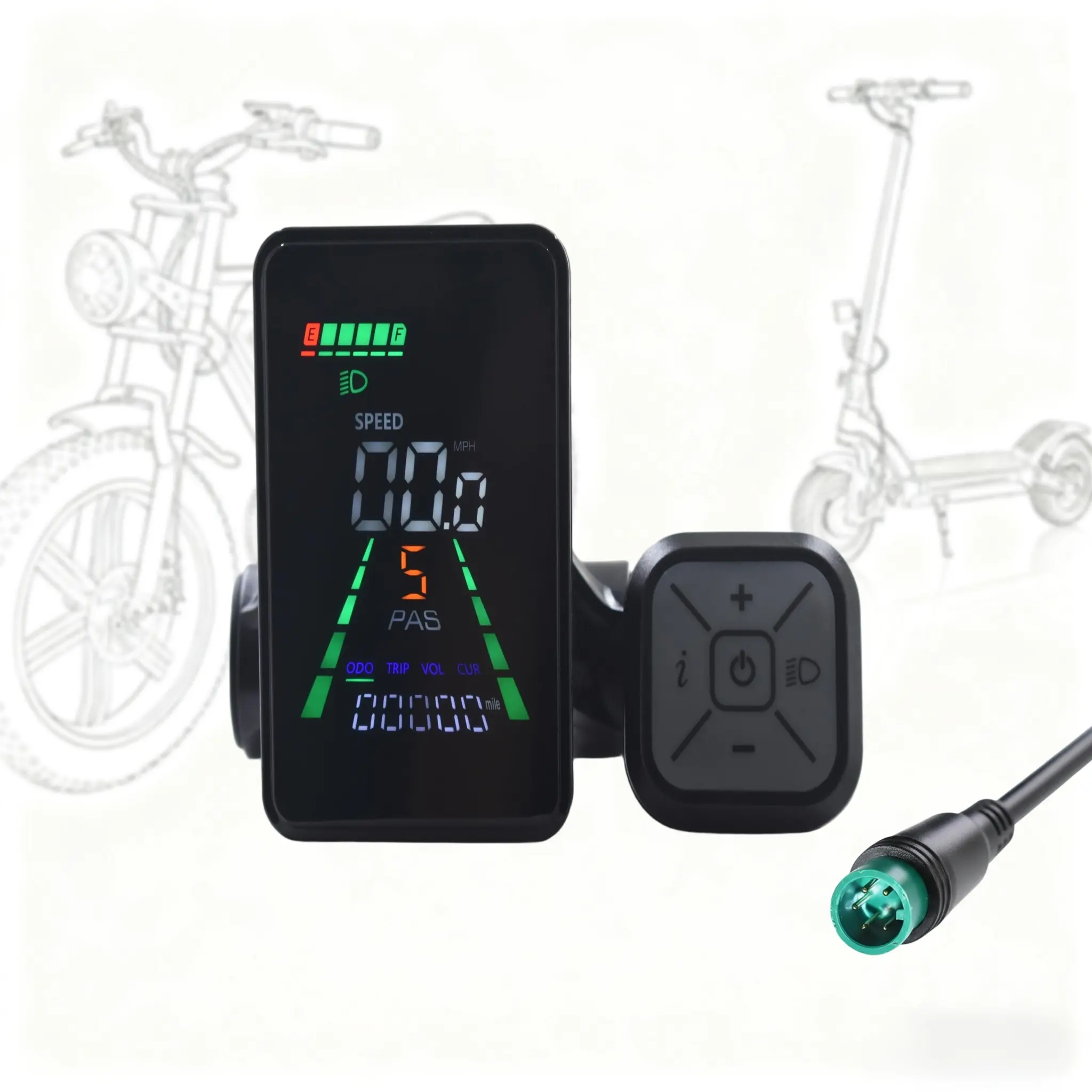L5 5pin Electric Bicycle Display, Bicycle Parts, Compatibility, Waterproof Shockproof Dustproof Shock Resistant, Affordable and Practical, Suitable for Fat Tyre Bikes Fat Tire Bikes
