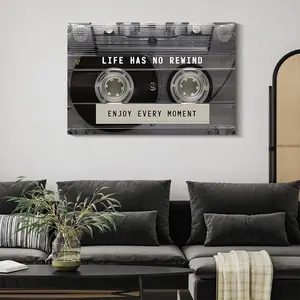 Canvas frameless wall art, office art wall decorated with inspirational posters vintage cassette music printed pictures with positive quotes decorate the bedroom workspace home funny animal