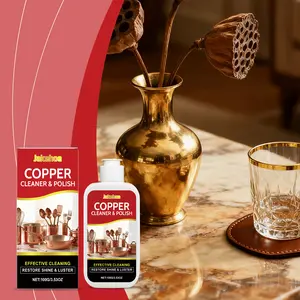 Copper Cleaner Polish Agent, Copper Pot & Utensils Oxidation Remover, Gentle Shine Metal Gloss Cleaning Agent, Effective Rust Removal, Kitchen Cleaner, Liquid Cleaner, Household Cleaning Products