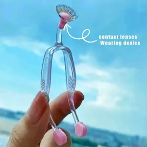 Contact Lens Applicator Tool - Eye Removal Tweezers  Scleral Inserter Case Eyelid Wearingtool For Travel Silicone Lightweight