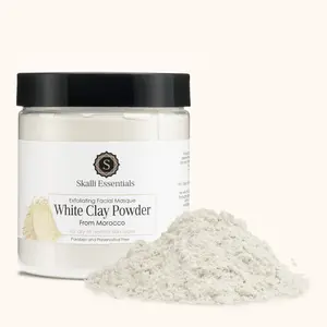 Pure Moroccan White Clay Powder for Normal to Dry Skin Deep Cleansing Mask Collagen Facial Mask