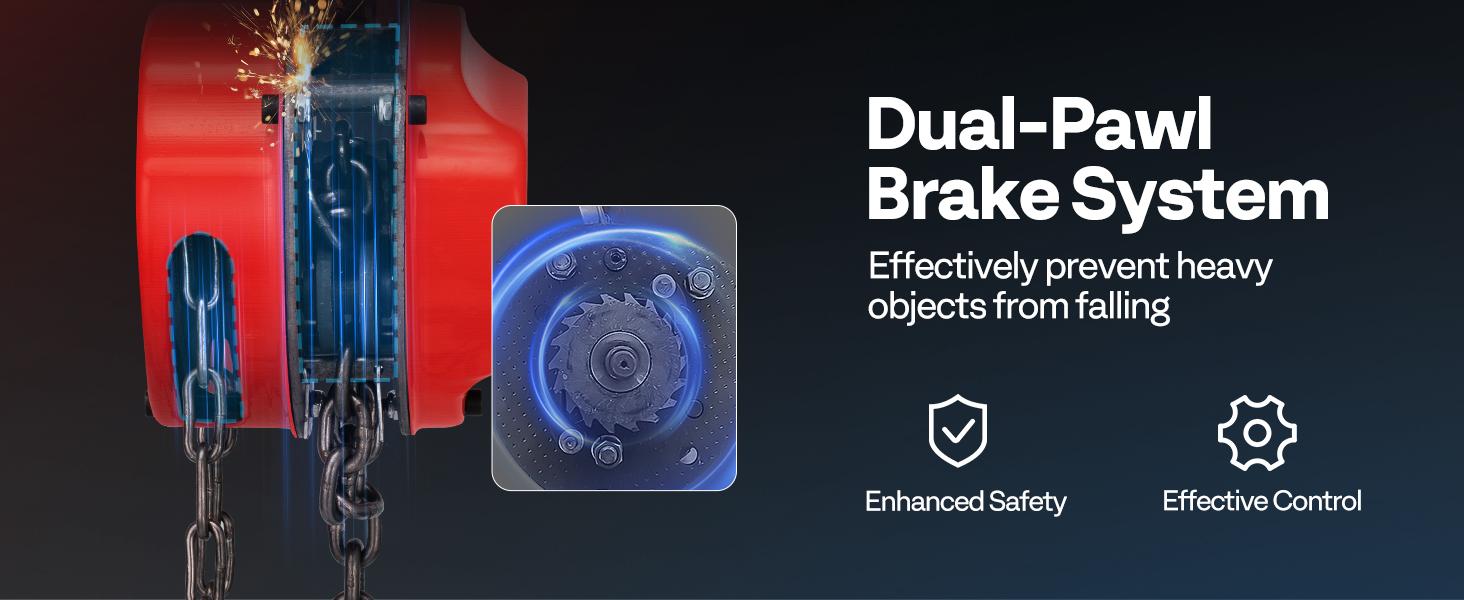 VIVOHOME Chain Hoist 3 Ton 10ft Red, Mini Chain Hoist 6600Lbs, Heavy Duty Pulley Hoist with G80 Manganese Steel Chain, Manual Chain Fall for Garages, Warehouses, and Automotive Tasks