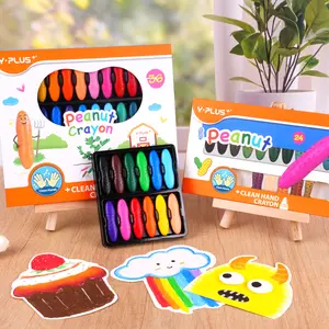 YPLUS Peanut Shape Washable Crayons for Kids - 12 Bright Colors, Non-Toxic, Durable, Easy to Grip, Safe for Toddlers & Pre-Schoolers, Ideal Gift