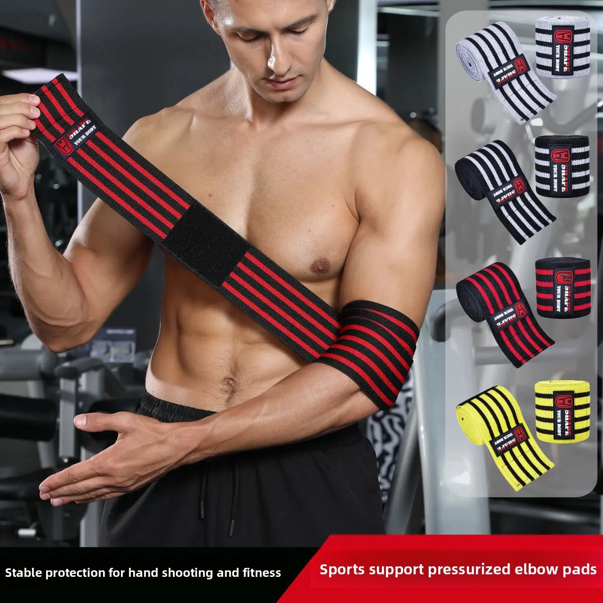 Unisex Adult Heavy-Duty Ambidextrous Elbow Brace - Breathable All-Season Compression Wrap with Elastic Sports Wrist Wraps, Gym Wrist Strap Gloves, Arm Bands for Gym Stability, Injury Prevention Gym Accessories Arm Cuffs