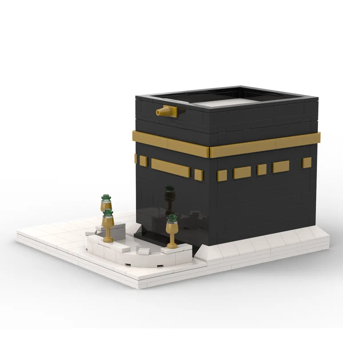 Children's Assembly Toy World Landmark Building Model Architecture Kaaba Islamic Plastic Muslim Building Blocks, DIY Toy Suitable for Boys Girls Adults, Perfect Birthday Gift for Creative Play, Fine Motor Skills.