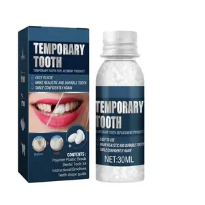 Moldable dental gel (30 mL boxed), temporary repair gel for dentures, upgraded formula fills cavities and gaps, DIY denture kit, resin materials for makeup and dance parties, solid filling gel for teeth, moldable dentures