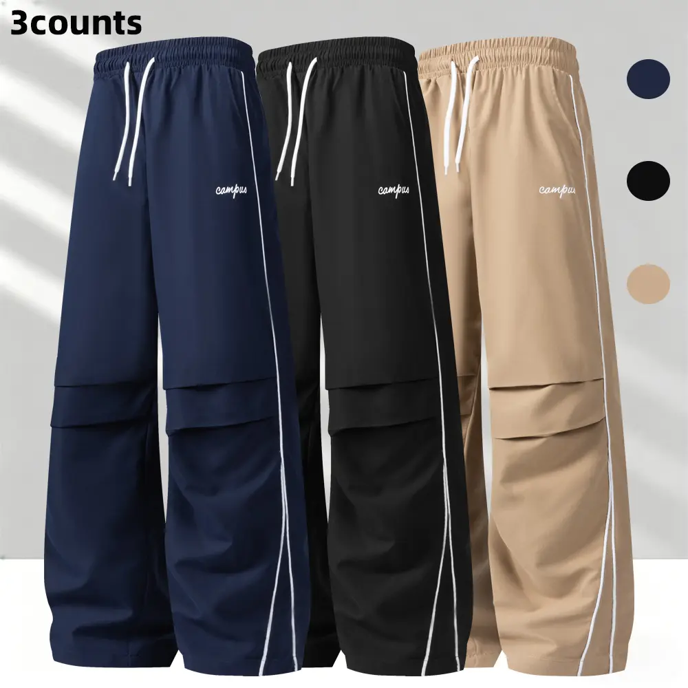 All-season youth campus-style street sports pants — loose, Korean casual long pants, versatile trendy straight-leg trousers summervibes, backtoschool