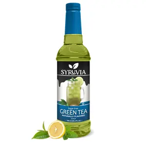 Syruvia Sugar Free Green Tea Flavored Syrup for Drinks, Cocktails, Lemonades, Iced Teas and Desserts – 25.4 fl oz