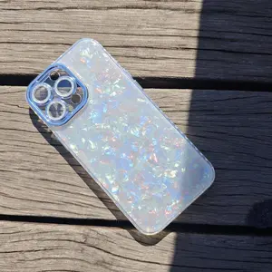 Luxury Shell Pattern Phone Case for 11/12/13/14/15/16 Series, Iridescent PC Back + TPU Edge, Elegant Protective Cover & Gift for Valentine’s, Halloween, Christmas, Protective Cover and Casing for Smartphone & Cellphone