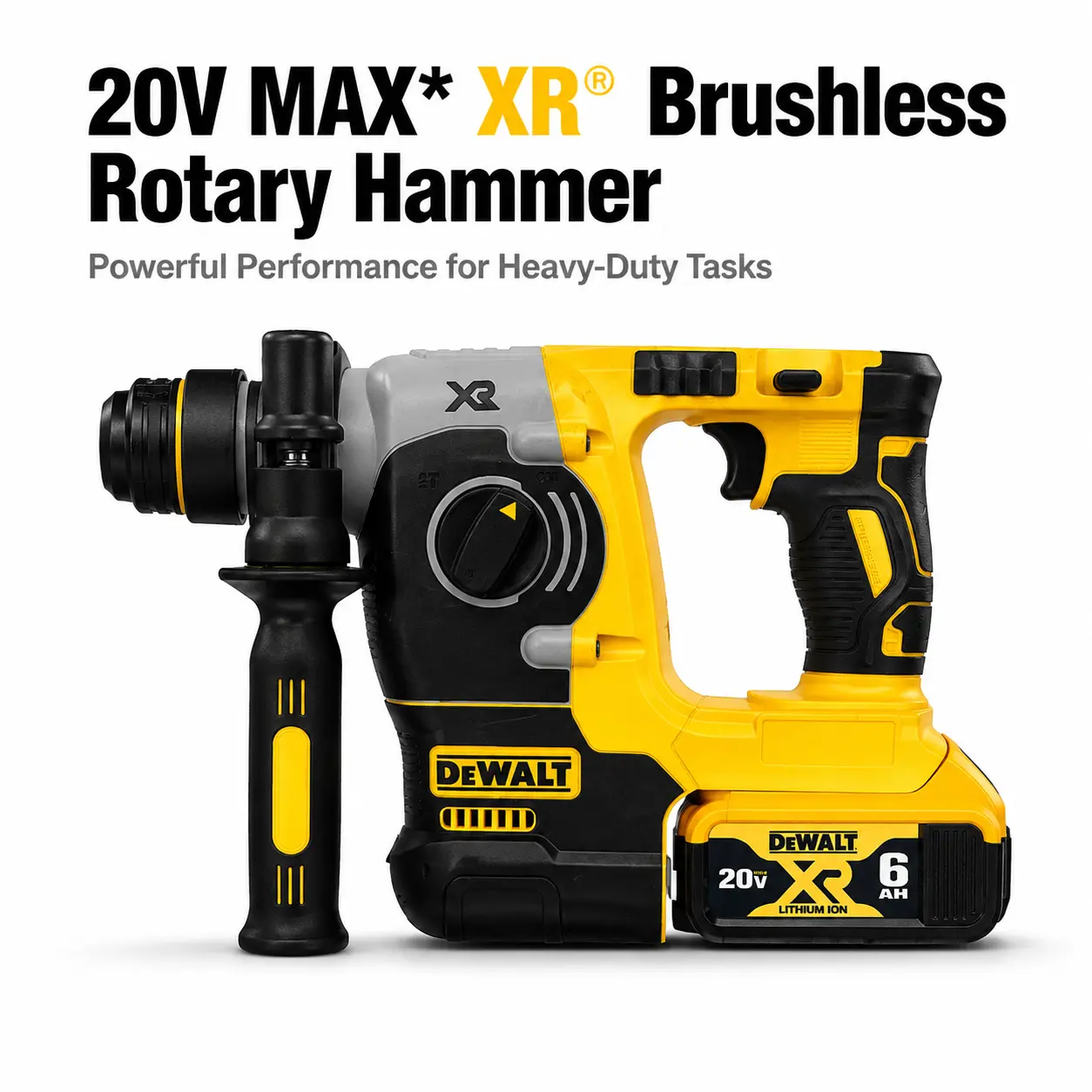 DEWALT 20V MAX XR Brushless 1" SDS+ Rotary Hammer – Model DCH273P2 – Kit includes 2×6.0Ah batteries, charger, 360° side handle, depth rod & kit box – 2.1J impact energy, 4600 BPM – Hang rods, mount struts, drill concrete like butter #DEWALT,Compact,speed,