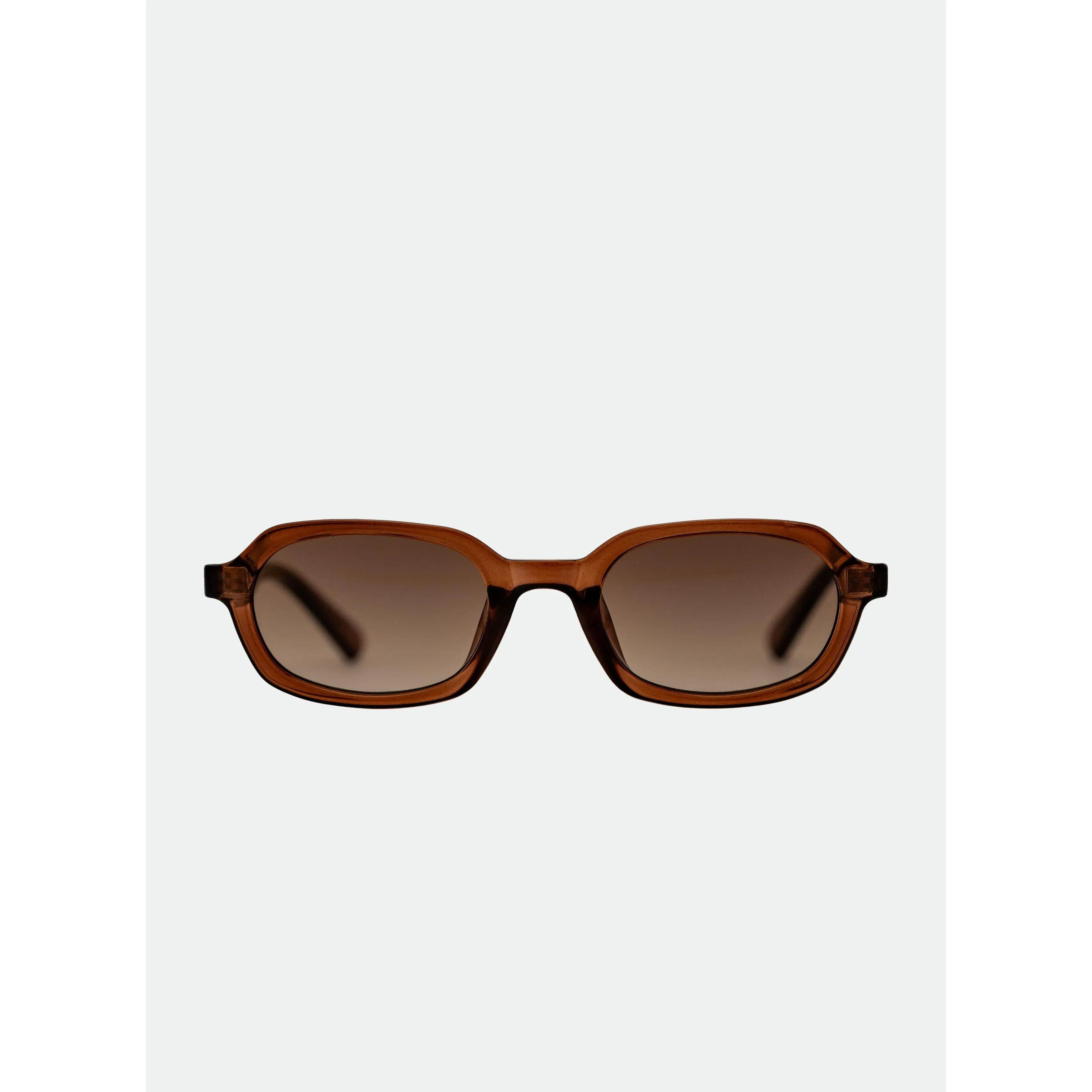 Abby Sunglasses Transparent Maple Hexagonal Frame with Brown Lenses 100% UV Protection Lightweight Unisex Eyewear