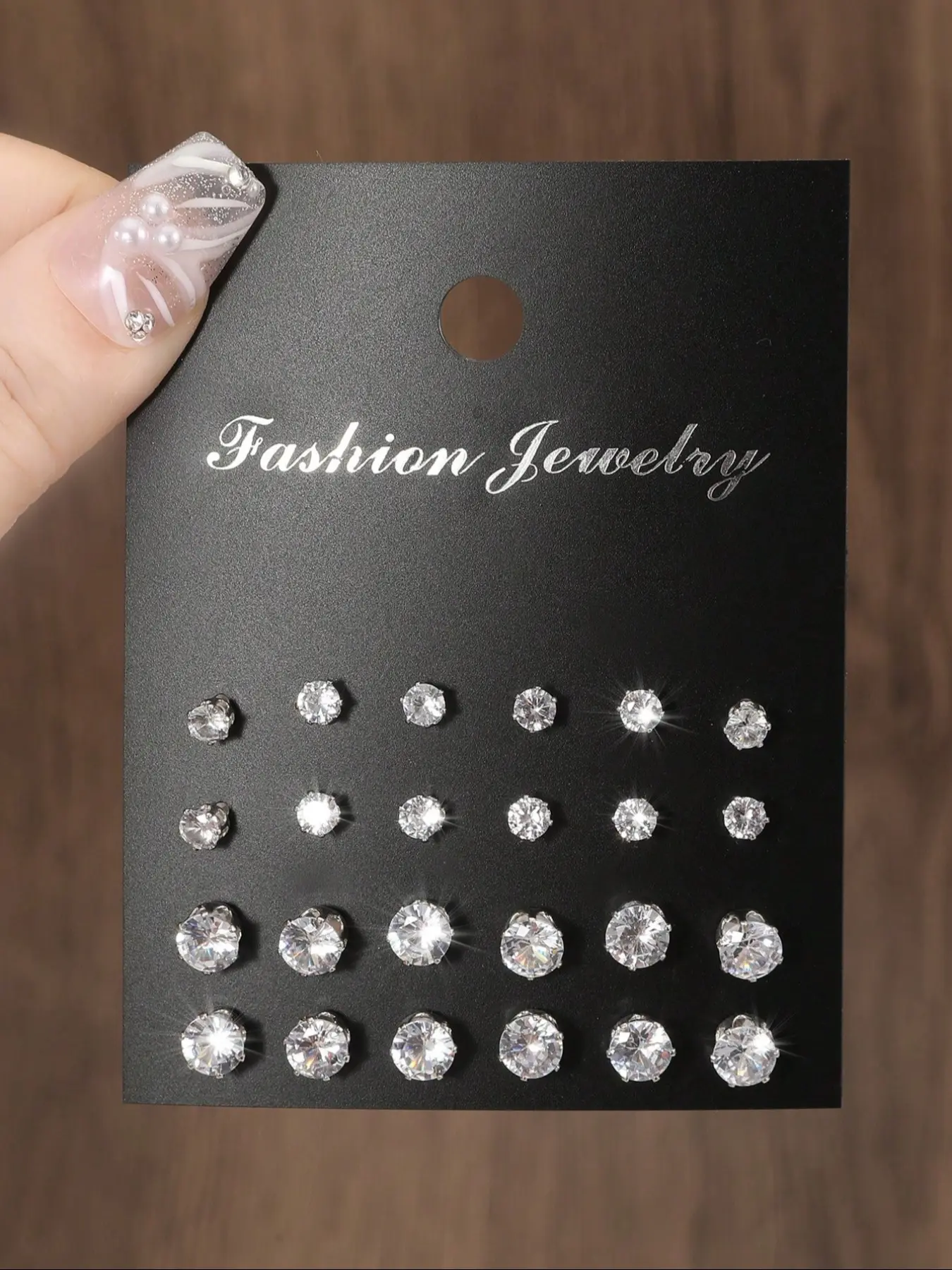 48/24 Piece Fashion Simple Sparkling Rhinestone Earrings Jewelry Set, Perfect for Parties, Dates, and Daily Wear, Elegant Minimalist Earrings