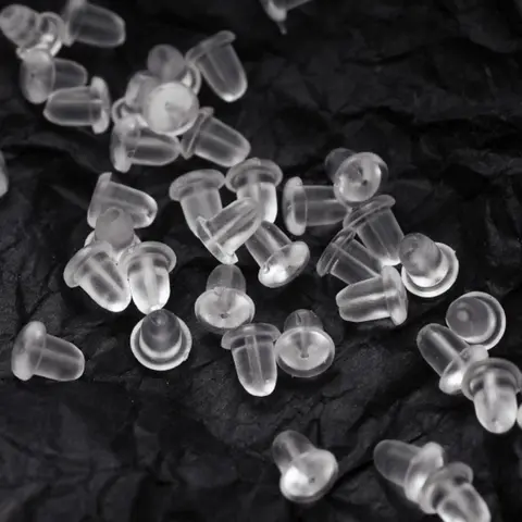 Silicone Earrings Back Plug (100pcs), Earring Backings, Earrings Back Plug for Flat Back Stud/dangle Earrings, Anti-slip Earring Back Caps, Earrings DIY Accessories, Jewelry Making Accessories for Women & Girls