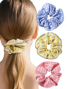 Plaid Pattern Scrunchies, High Stretch Hair Tie for Women & Girls, Minimalist Headwear Suitable for Thick Hair, Fashion Hair Accessories for Party, Daily Clothing Decor