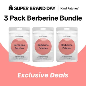 3 Packs of Kind Patches Berberine Patches, Support Metabolism, Steady Release, Support Metabolism, Plant-based Ingredients, Absorbs through the Skin,Vegan, 3 Months Supply