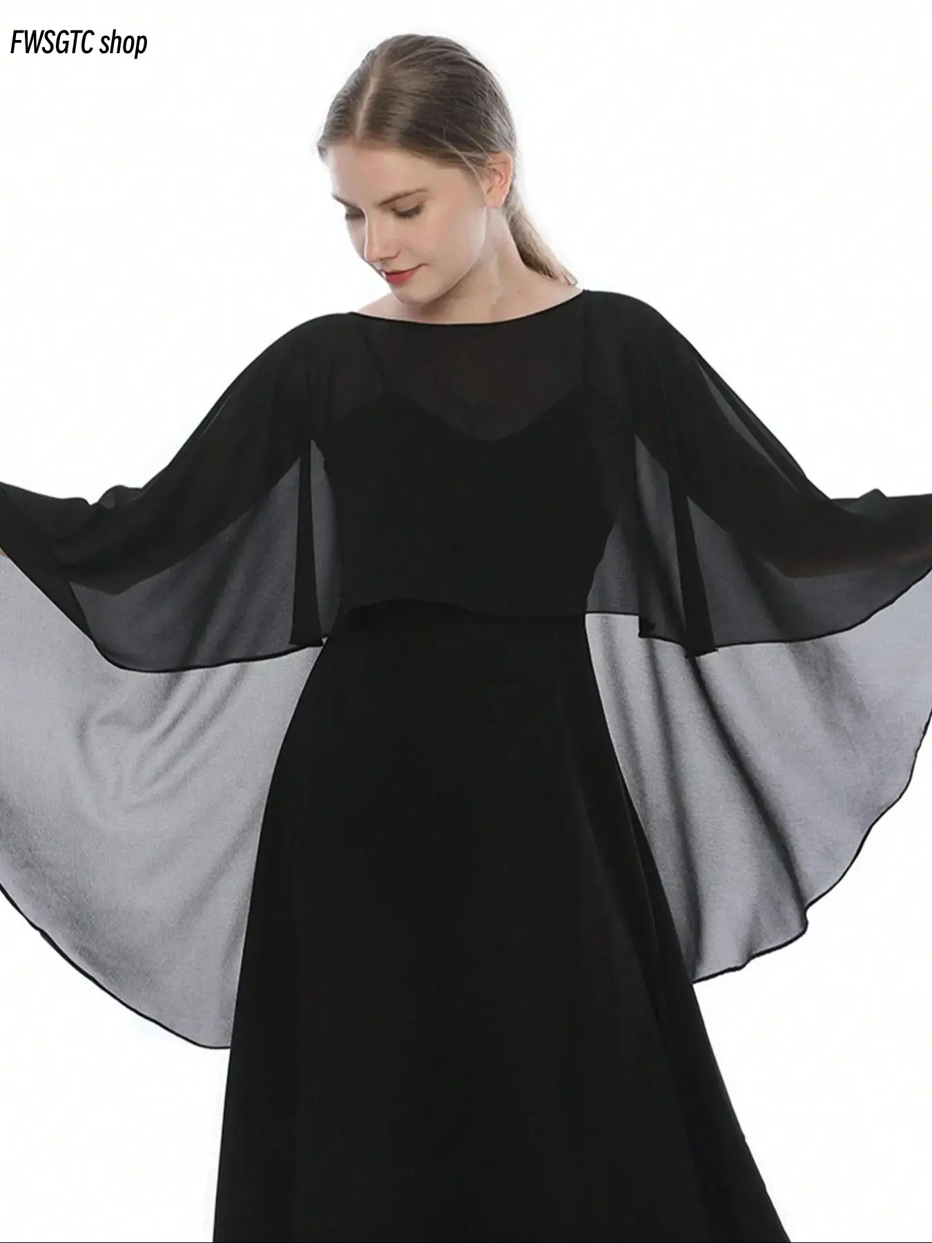Solid color semi-sheer women cape, lightweight and breathable. It acts as a practical sun protection shawl, trendy daily fashion accessory for ladies and girls to match various outfits.