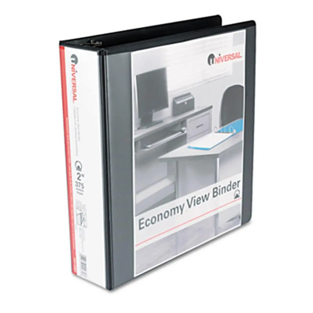 Universal 20981 Round Ring Economy Vinyl View Binder, 2'' Capacity Black, Binder with Pockets, Document Organizer, Binder With Pockets Binders, Document Organizer Binder Binders